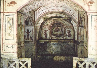 Cubiculum. Pintura sobre reboco, Roma, século IV.